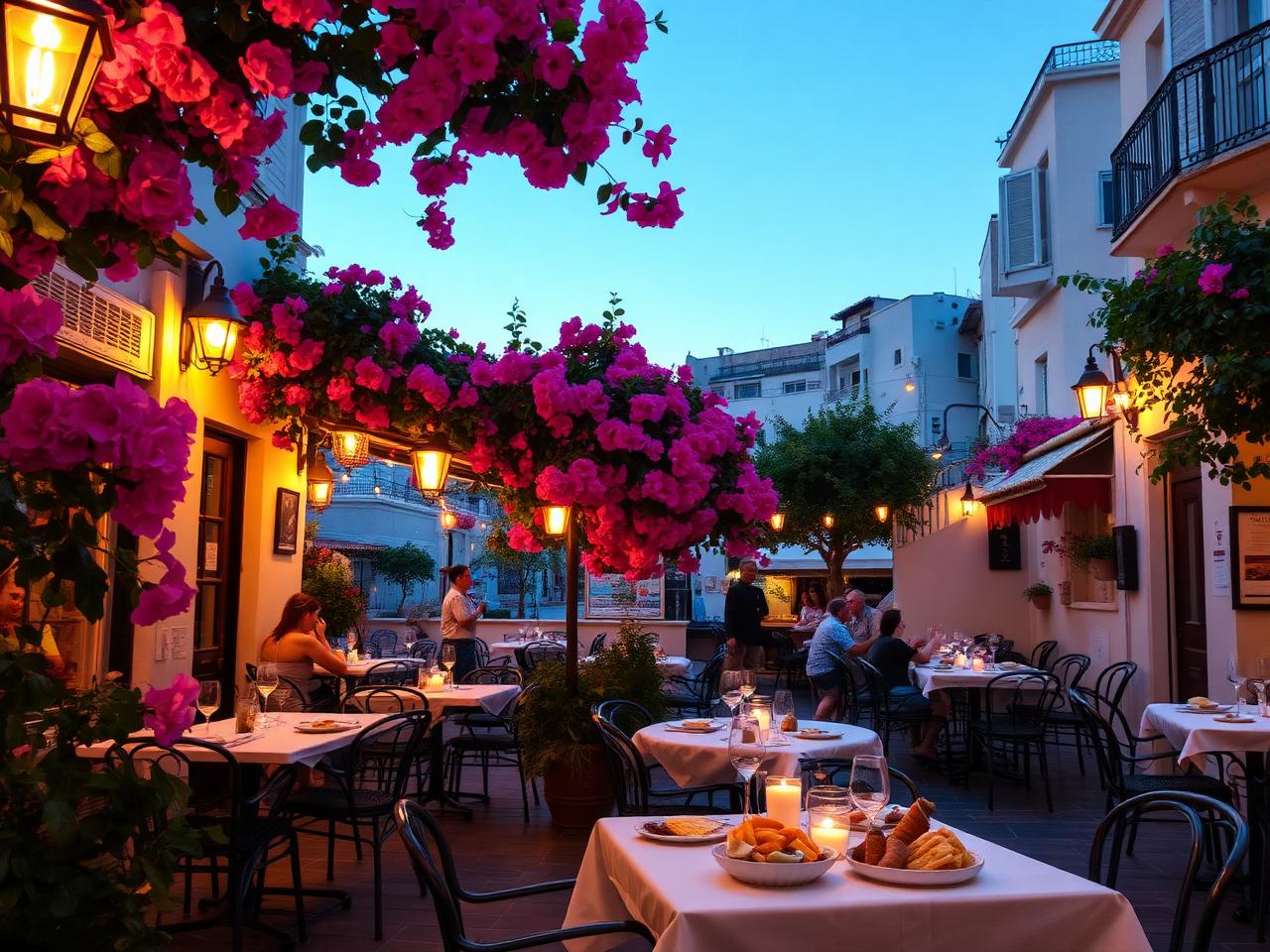 Restaurant table in Athens